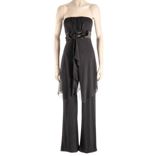 Y2k boobtube jumpsuit with mesh overlay - M