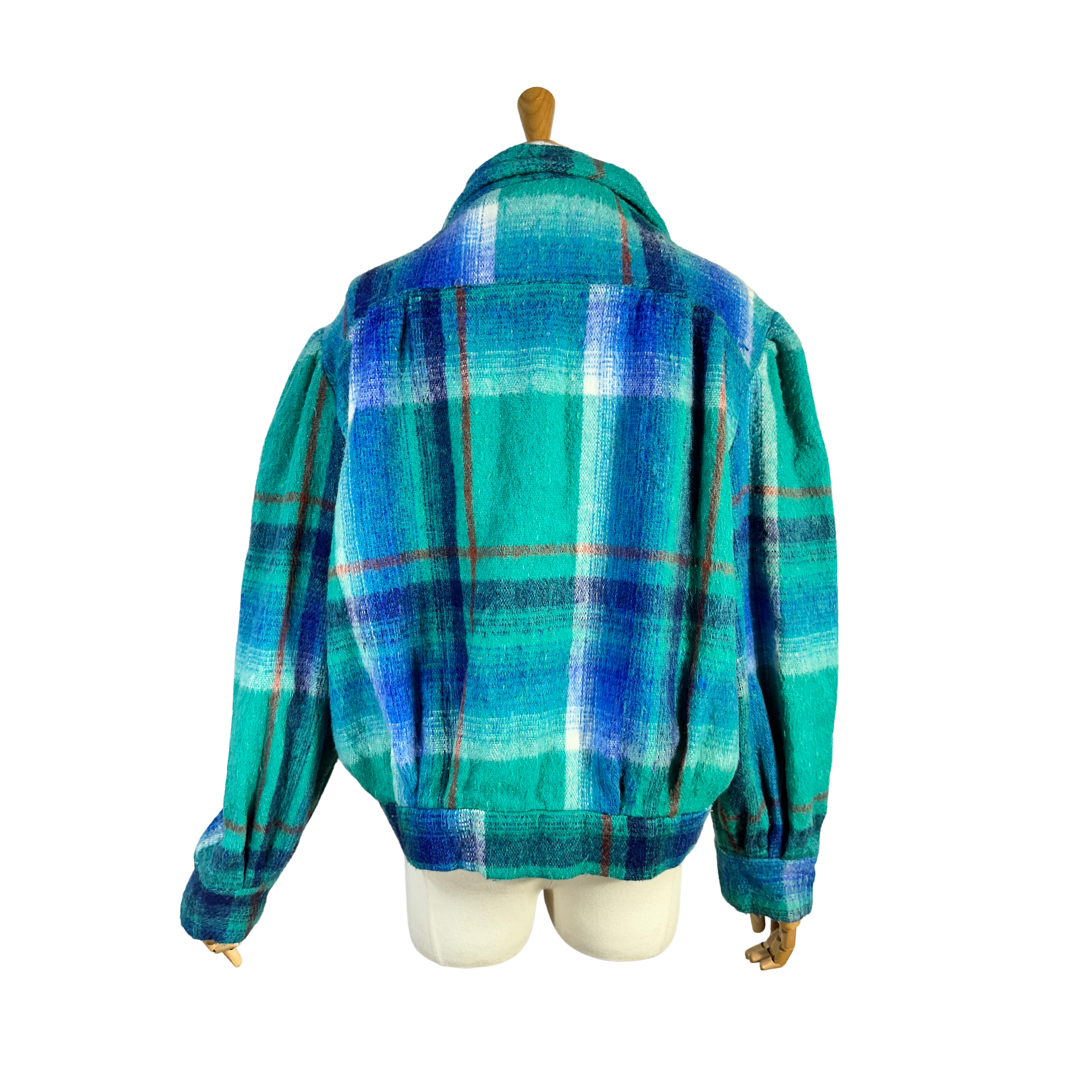 Vintage plaid wool jacket - M