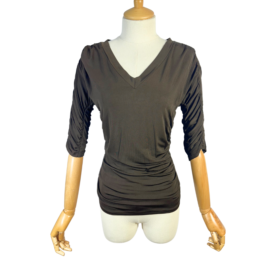 DKNY vneck ruched top - S