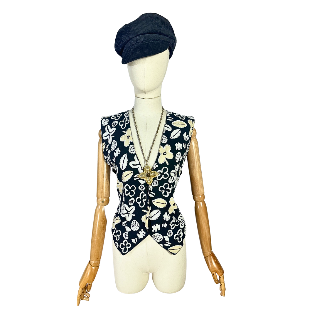 Beaded floral waistcoat - M