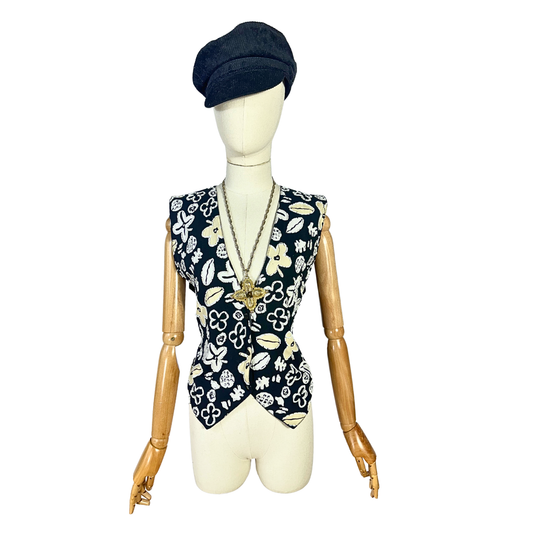Beaded floral waistcoat - M