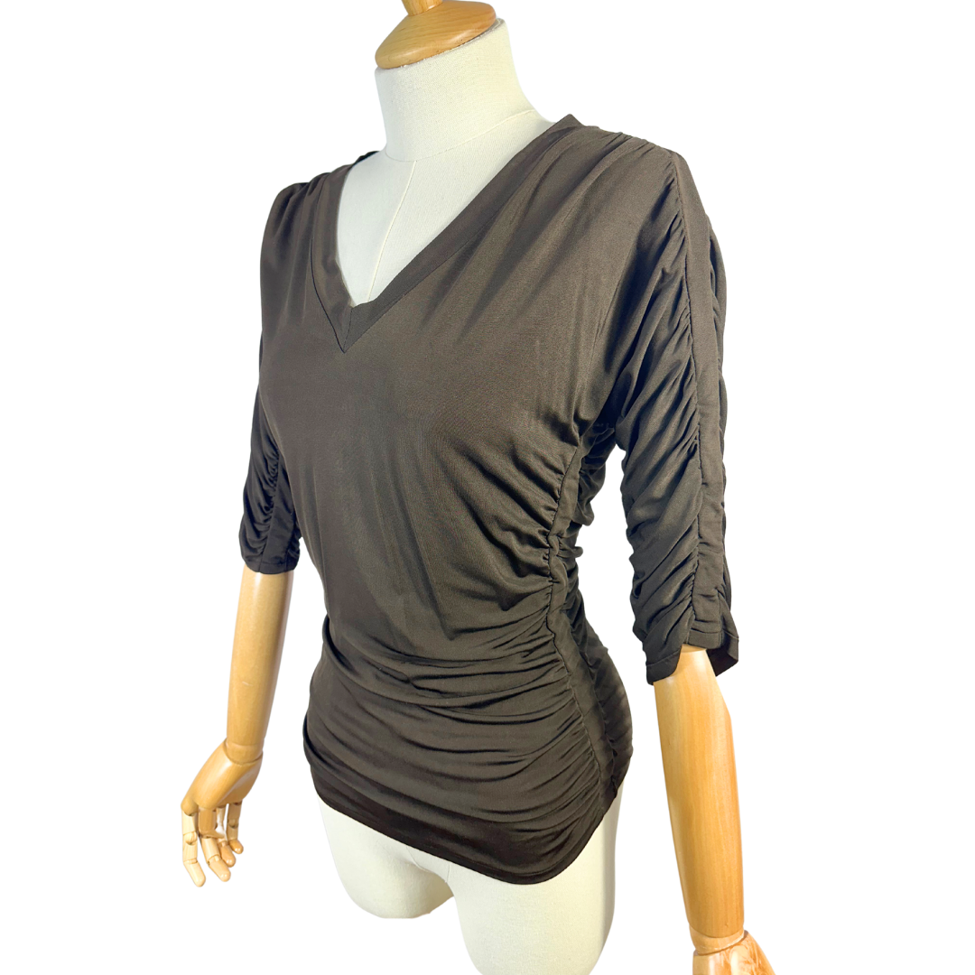 DKNY vneck ruched top - S