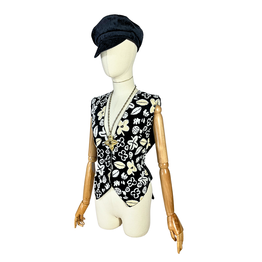 Beaded floral waistcoat - M