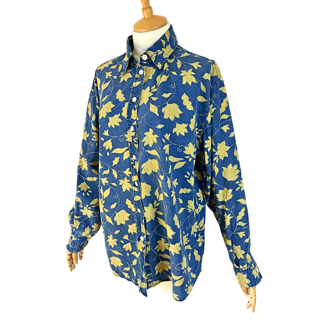 90s Polo leaf print shirt - M