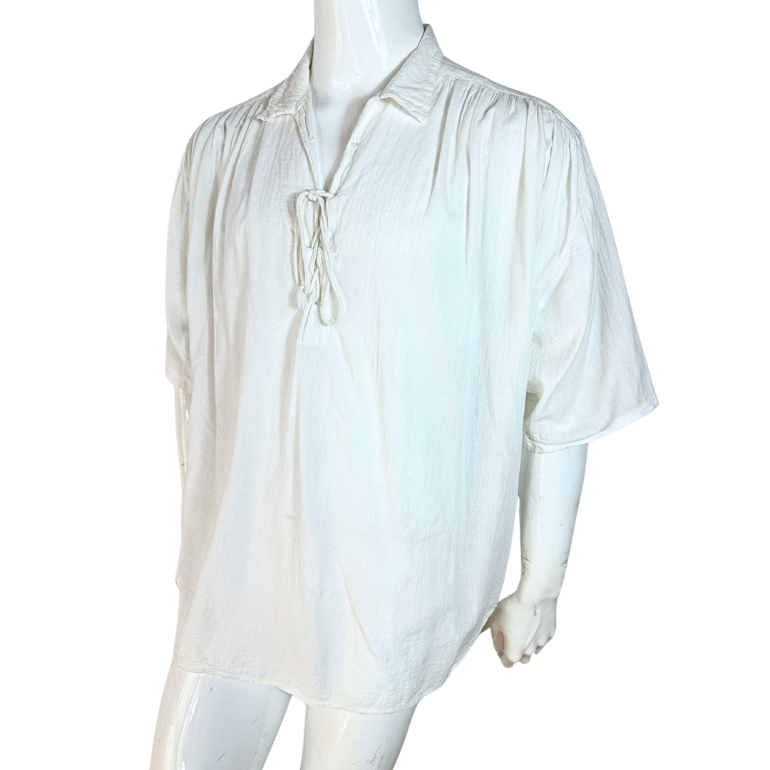 White boho relaxed fit top - XL