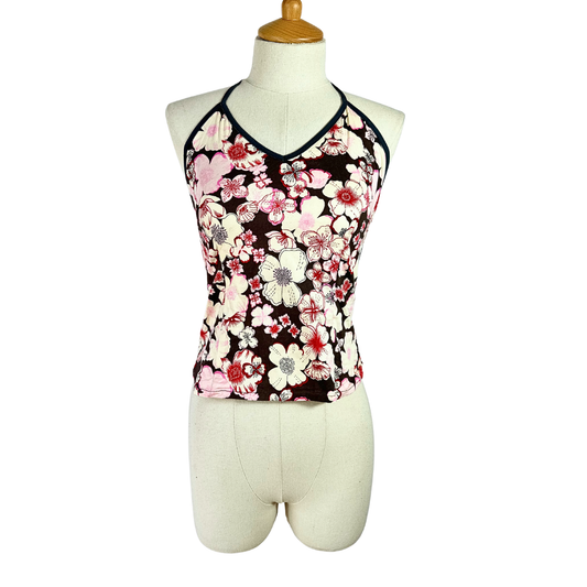 Y2K floral halterneck top - S