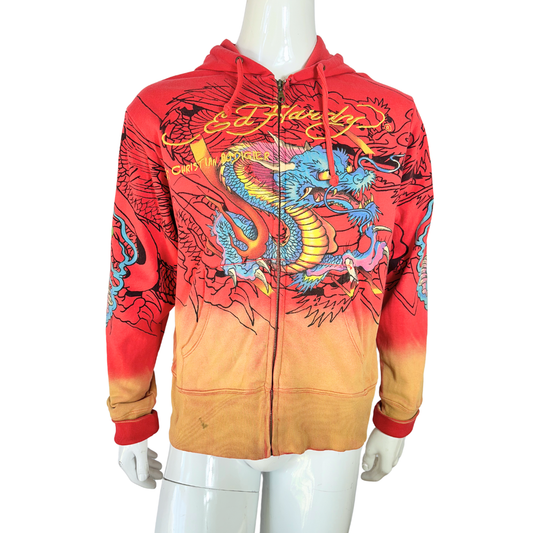 Ed Hardy by Christian Audigier dragon print hoodie - L/XL