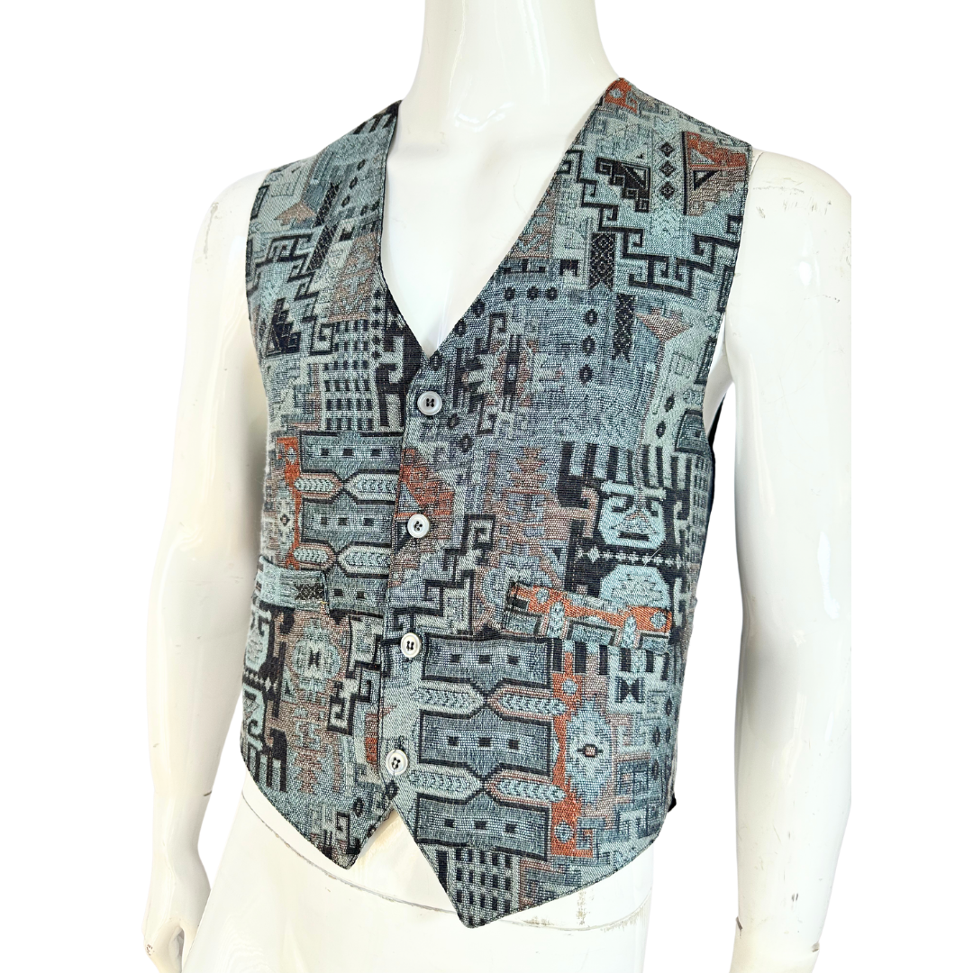 Vintage tapestry waistcoat - S/M