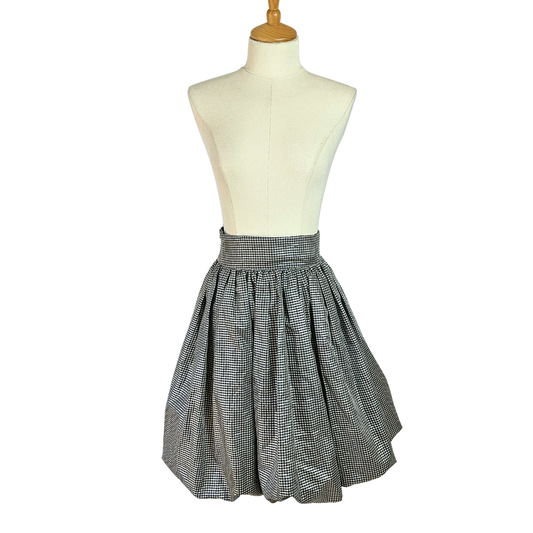 80s high waist gingham bubble skirt - M