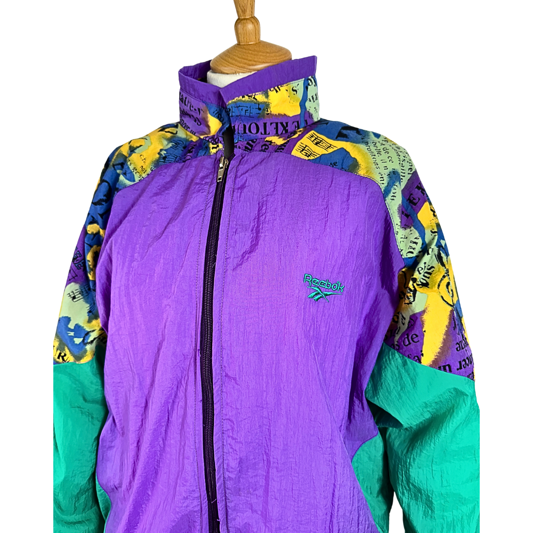 Vintage Reebok colourblock track jacket - M