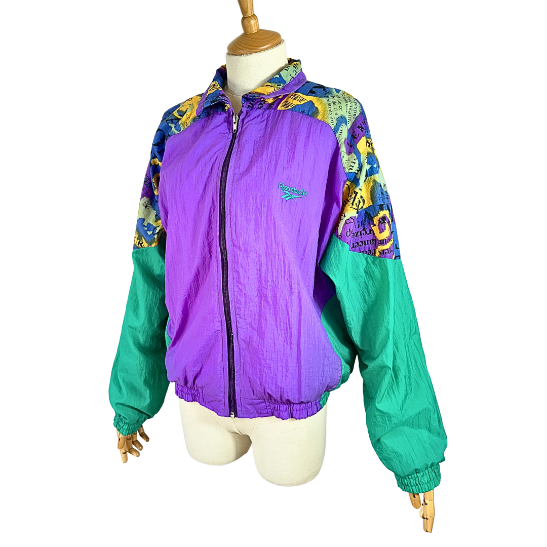 Vintage Reebok colourblock track jacket - M