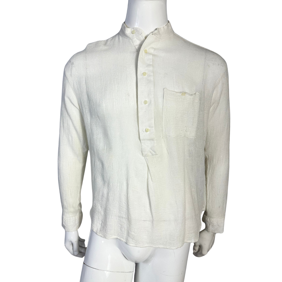 White vintage Marlboro Mandarin collar shirt - M