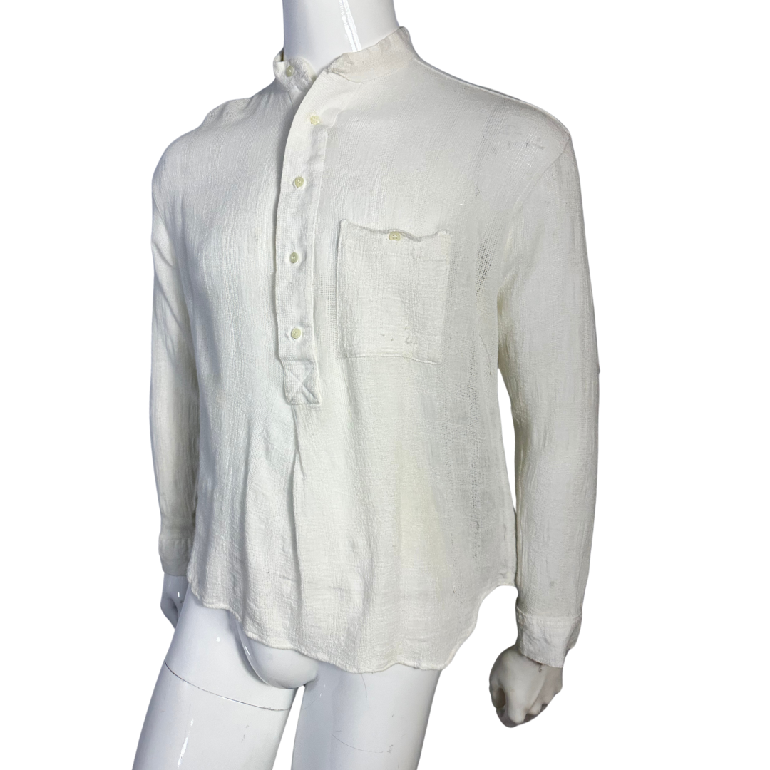 White vintage Marlboro Mandarin collar shirt - M