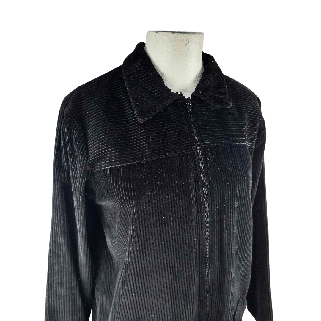 Vintage corduroy zipped-up coat - S/M