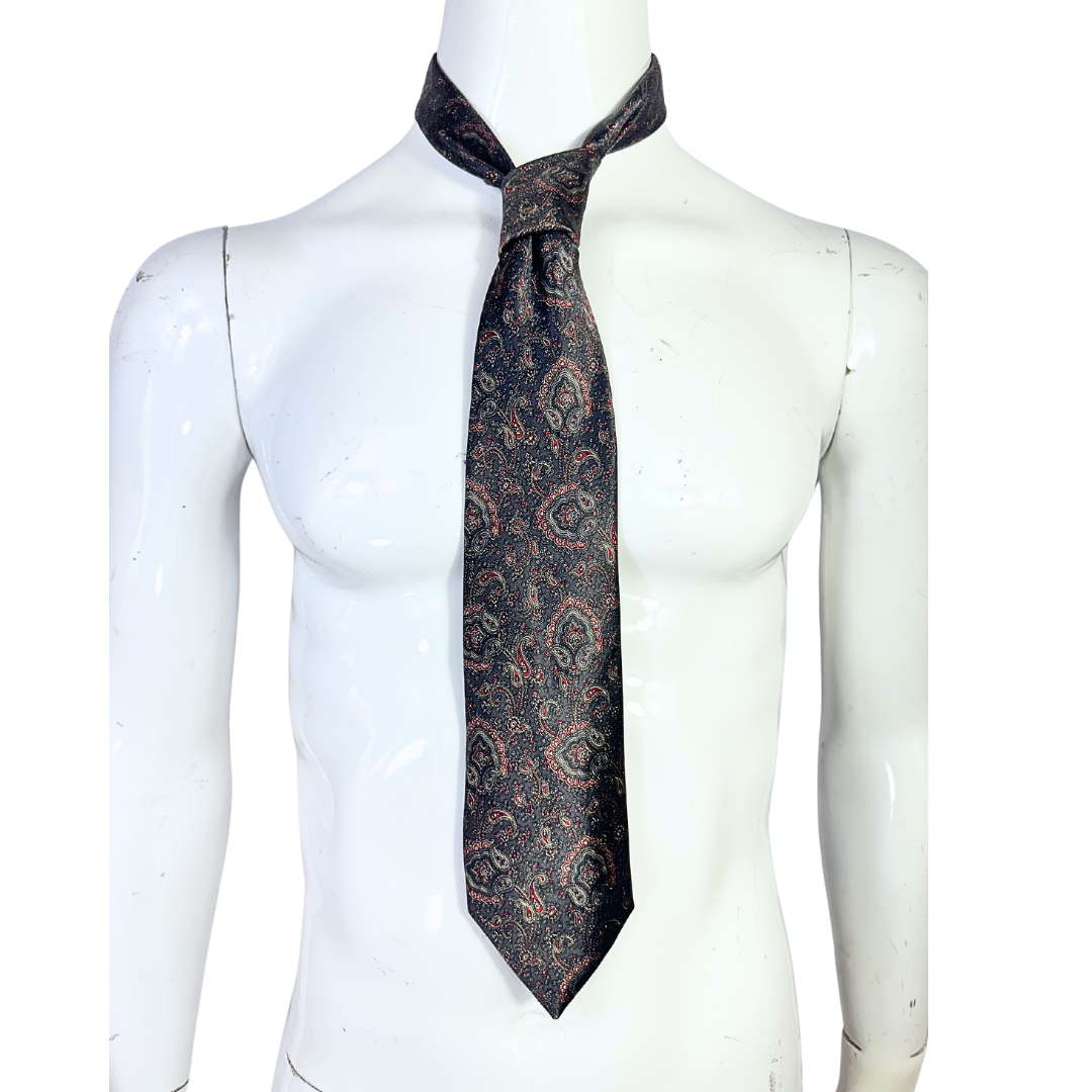 YSL paisley print silk necktie