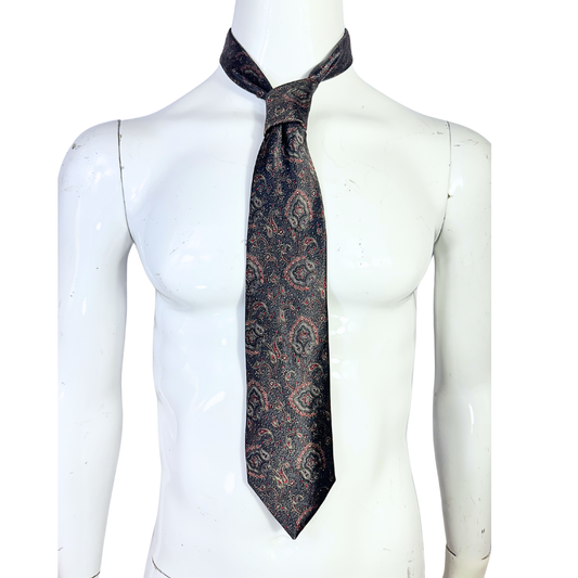 YSL paisley print silk necktie