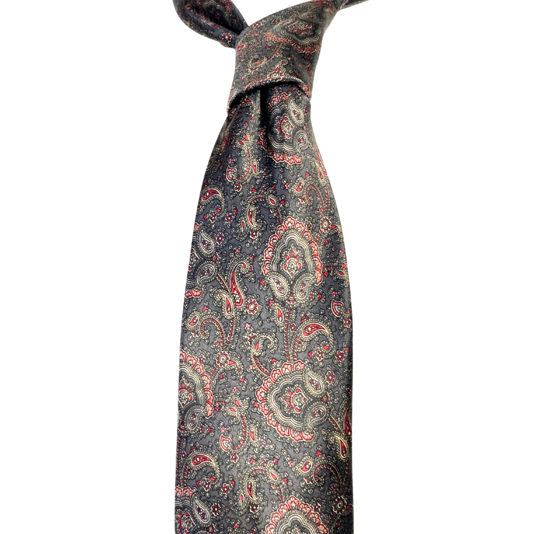 YSL paisley print silk necktie