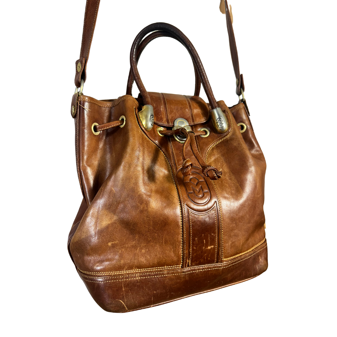 Marino Orlandi leather bucket bag