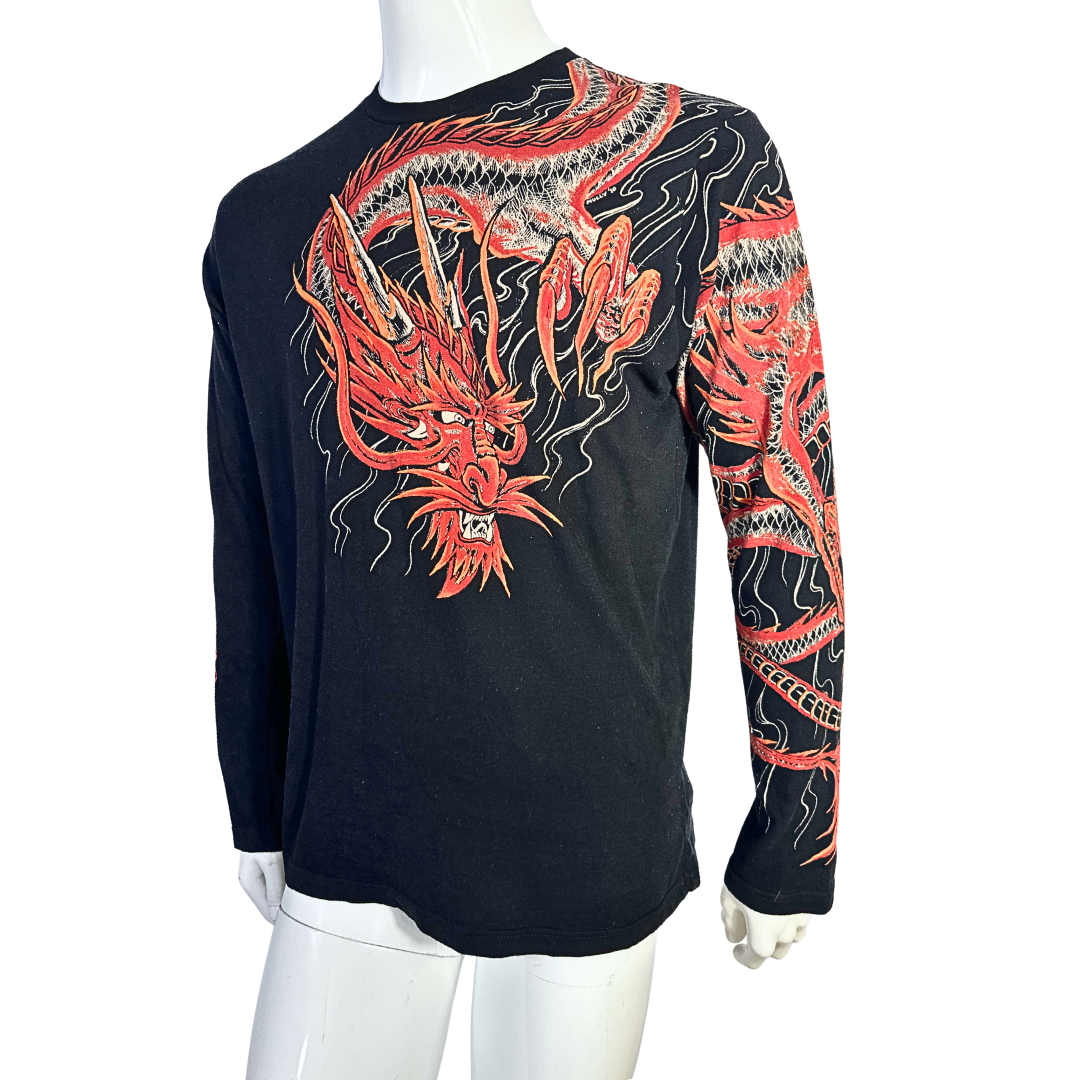 Y2K dragon print top - L