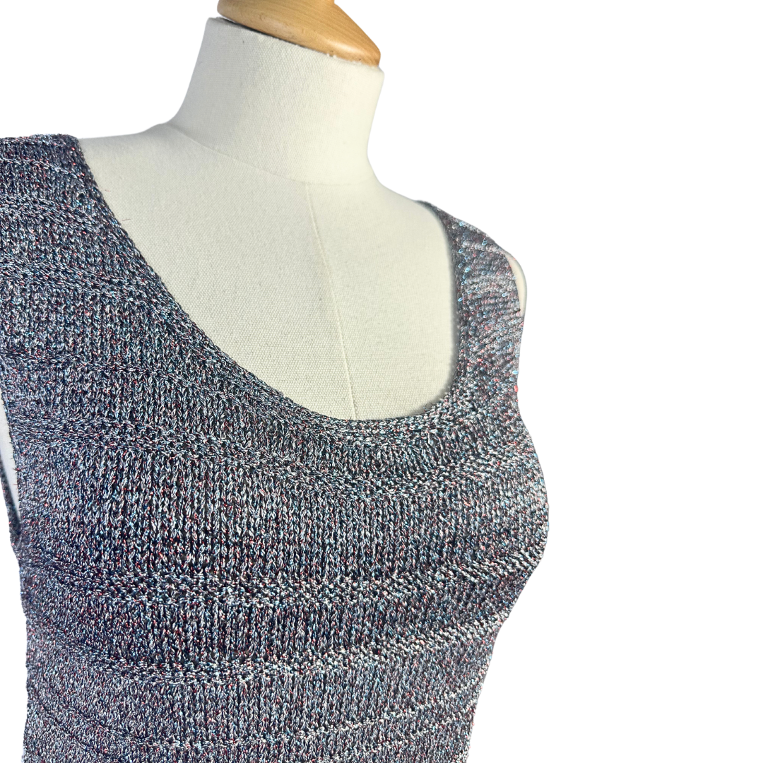 90s metallic knit top - M