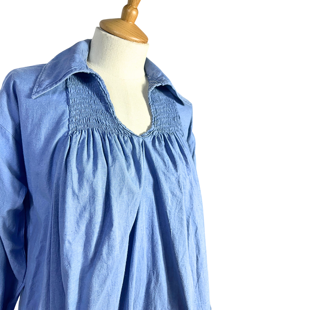 Vintage Laura Ashley smocked cotton dress - M