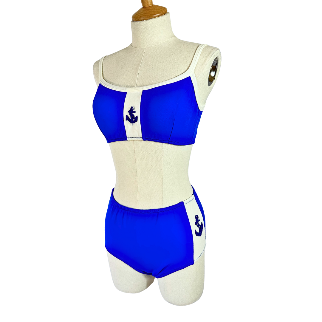 70s nautical swimwear - S