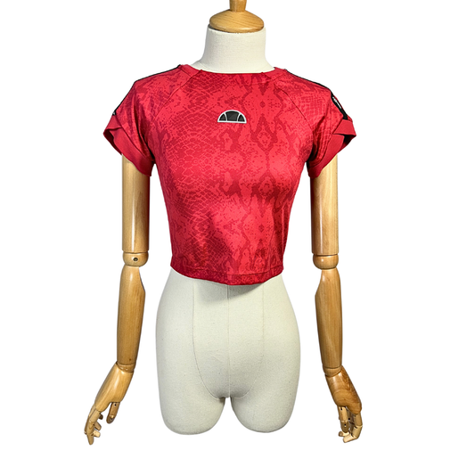 Red Ellesse Arianne cropped athleisure top - S