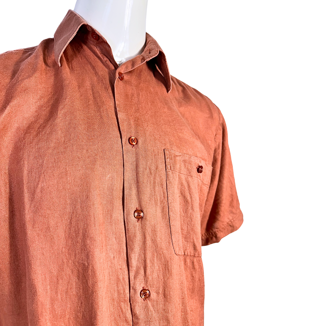 Rust brown linen shirt - M