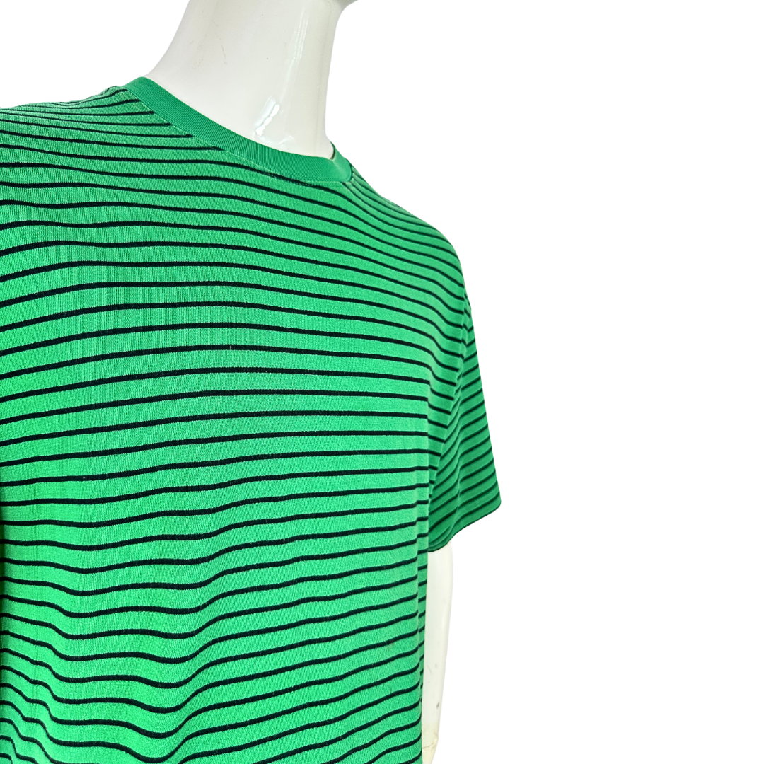 Green Benetton striped tshirt - M