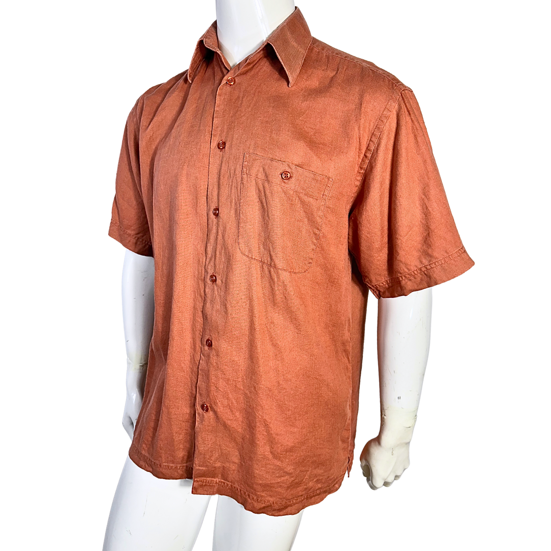 Rust brown linen shirt - M