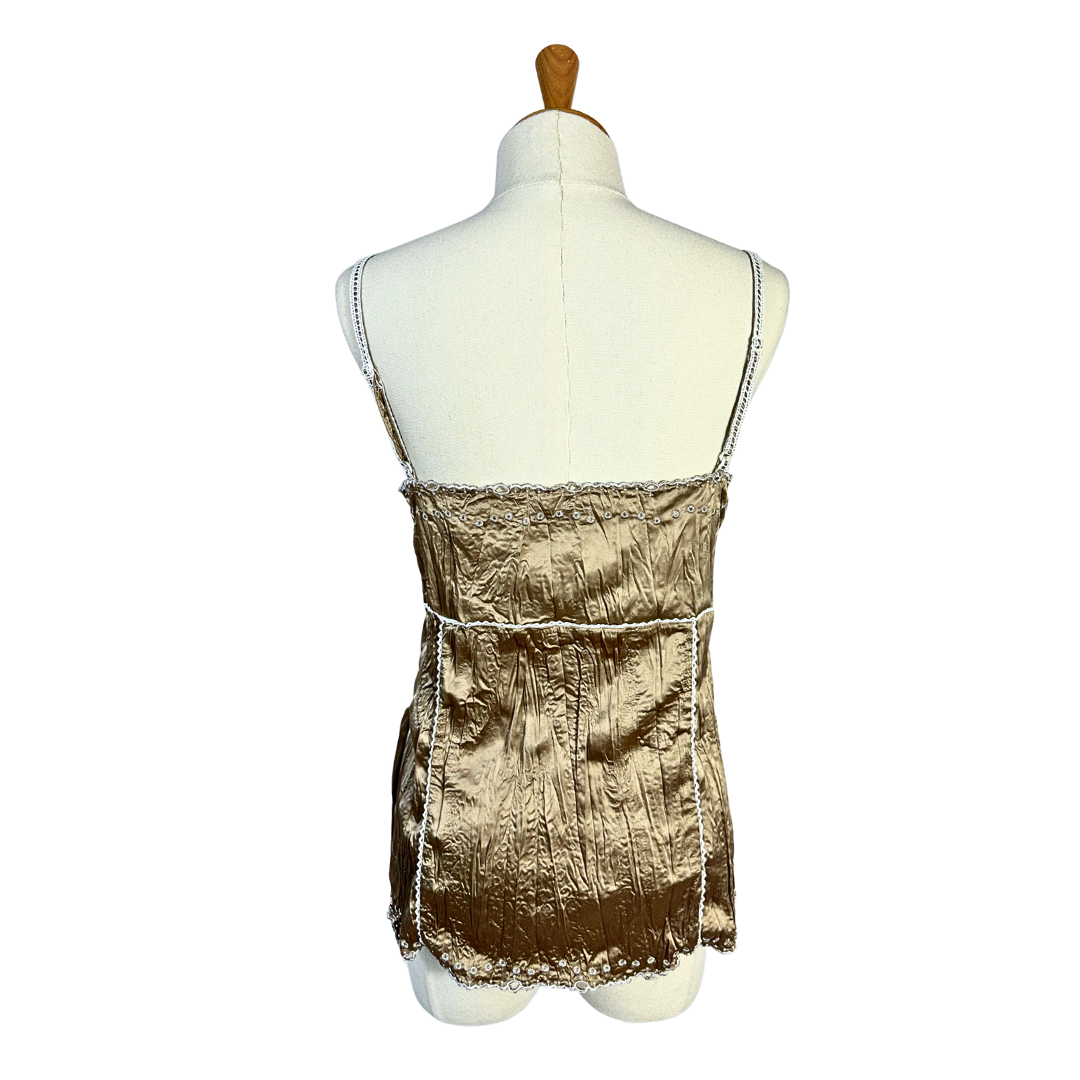 Y2K metallic spaghetti strap top - M