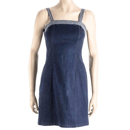 Denim dress with thick straps - M