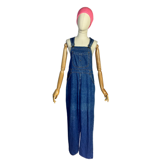 Blue 90s denim dungaree - M