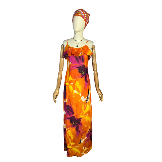 Y2K spaghetti strap maxi dress - M