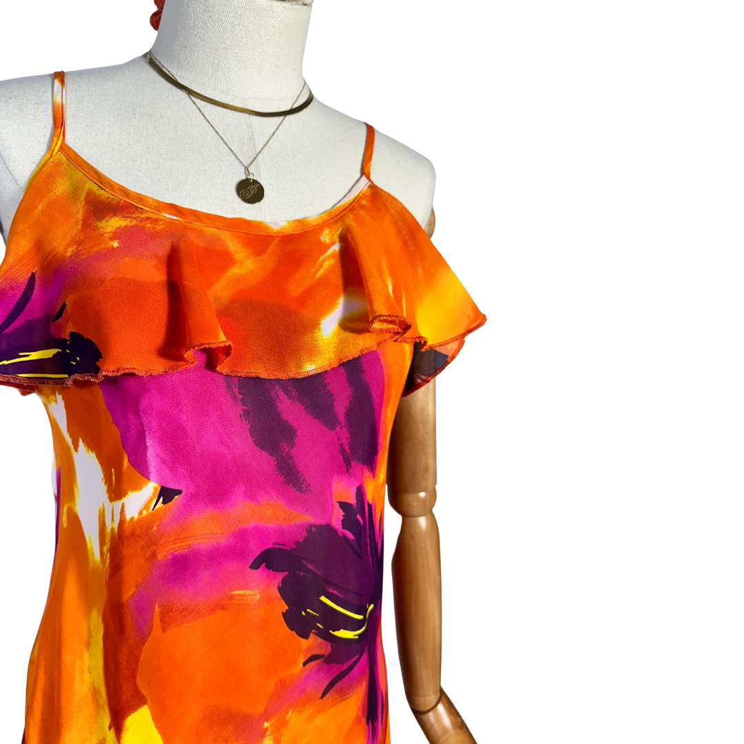 Y2K spaghetti strap maxi dress - M