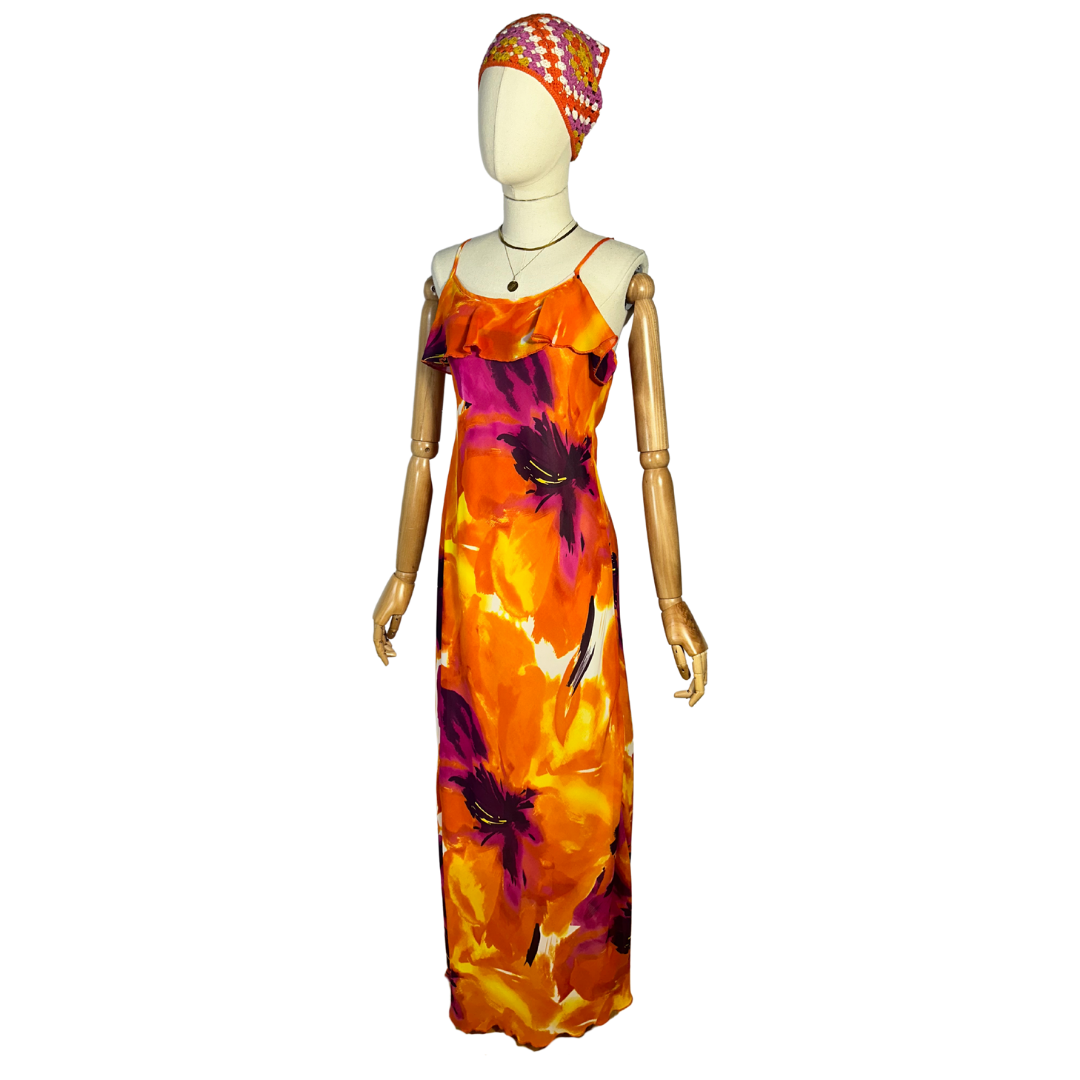 Y2K spaghetti strap maxi dress - M