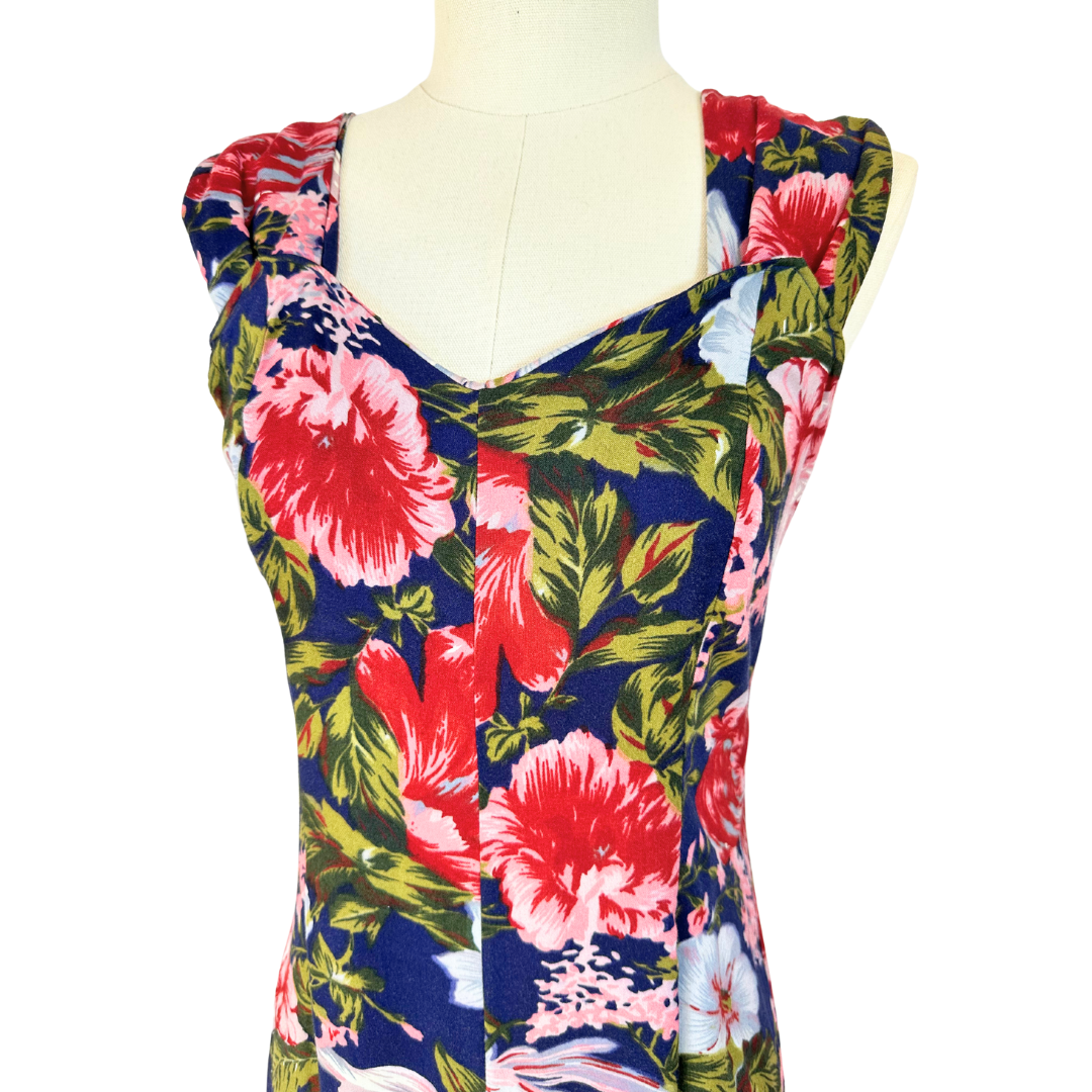 Vintage floral flared jumpsuit - M