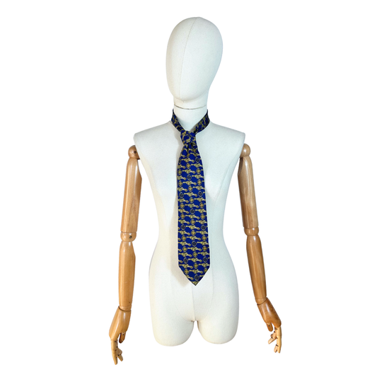 MCM monogram print silk necktie