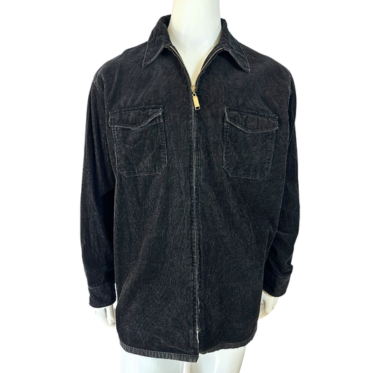 Black vintage corduroy shirt jacket - XL