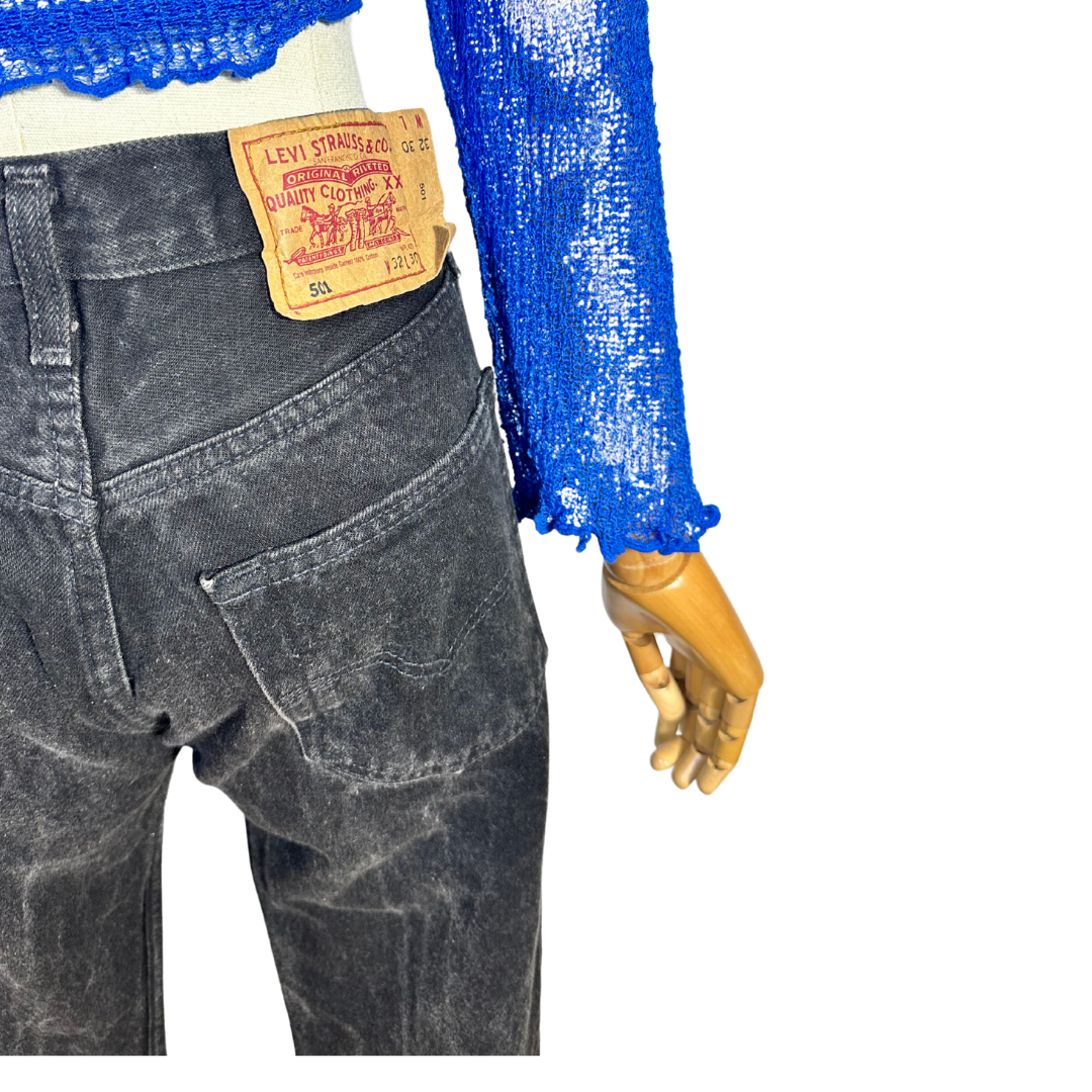 Black Levis 501 button fly denim jeans - M
