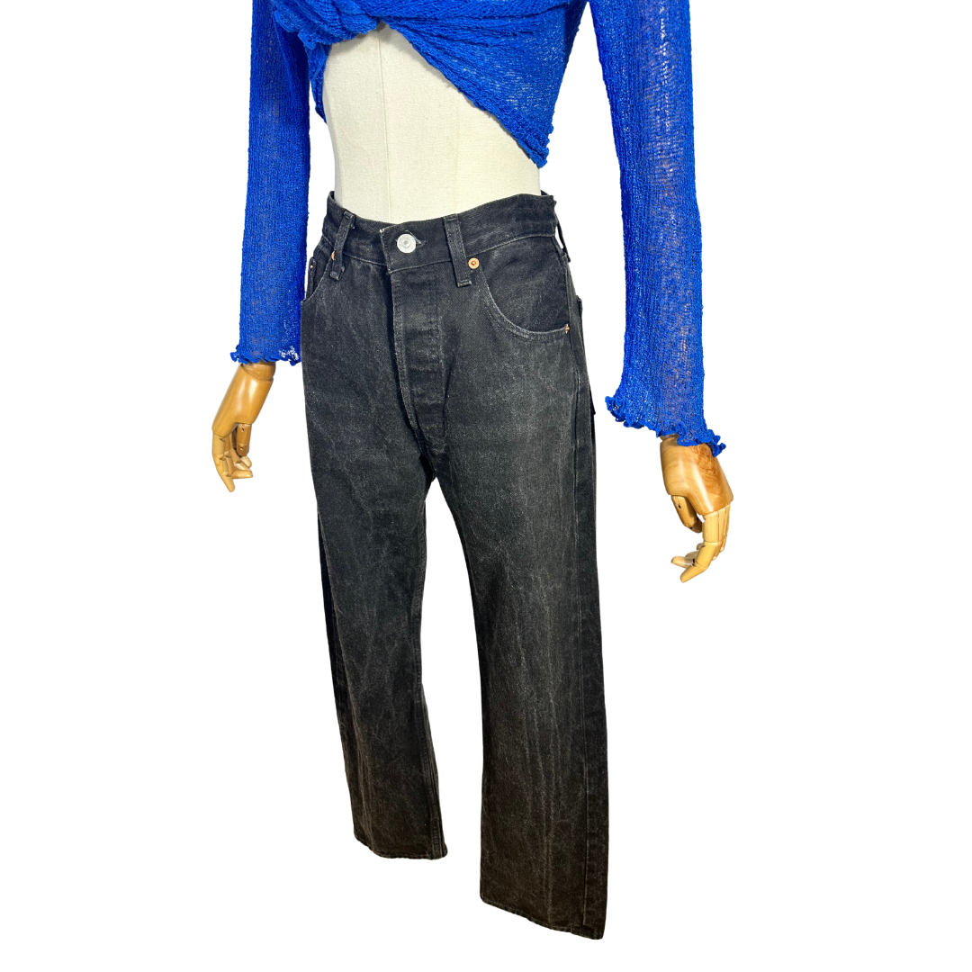 Black Levis 501 button fly denim jeans - M