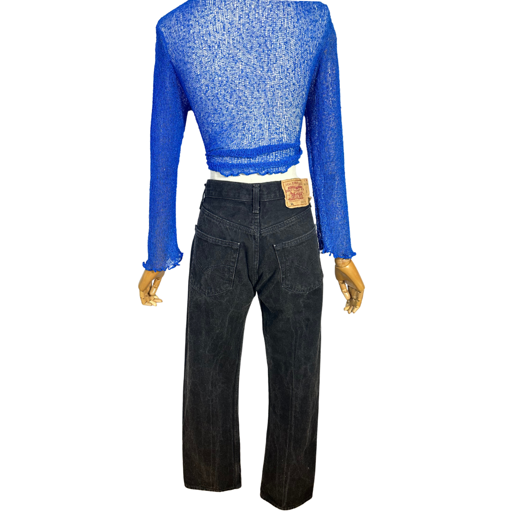 Black Levis 501 button fly denim jeans - M