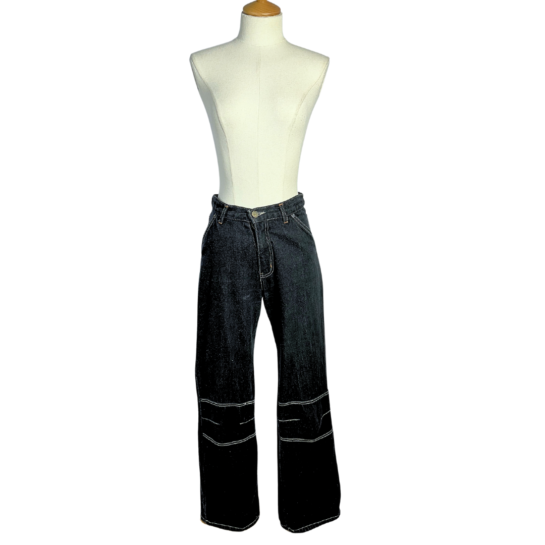 Black 90s bootleg jeans - S