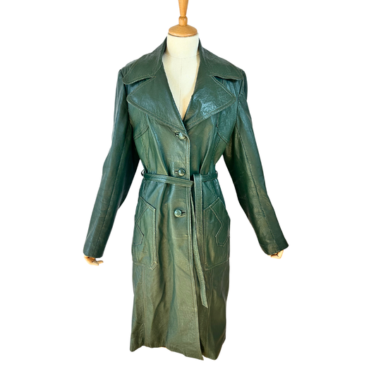 Vintage leather maxi coat - M (Free Delivery)