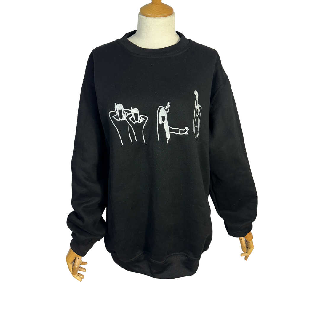 Voguing embroidered cotton sweatshirt - S/M/L