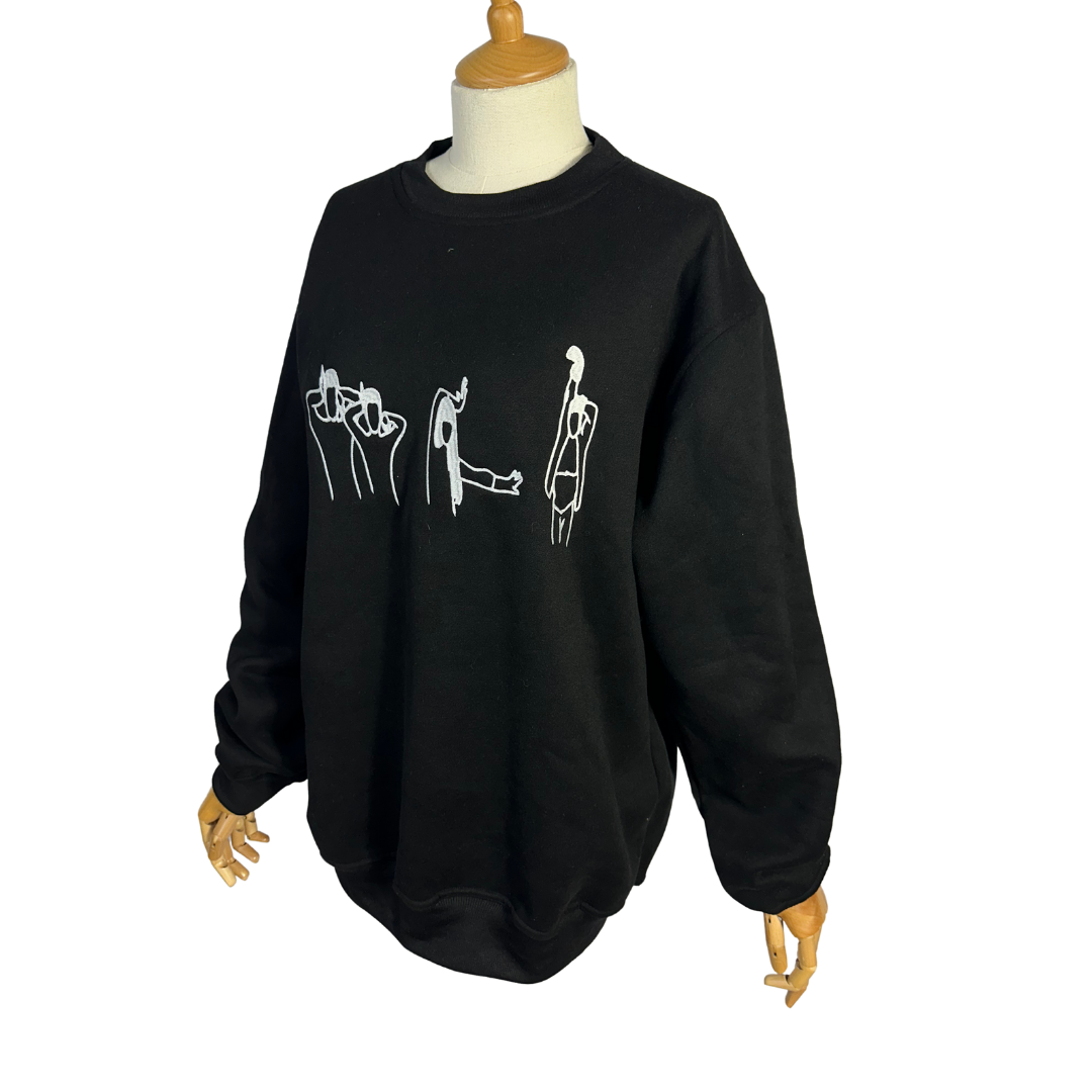 Voguing embroidered cotton sweatshirt - S/M/L