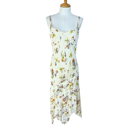 Y2K floral spaghetti strap fairy hem dress