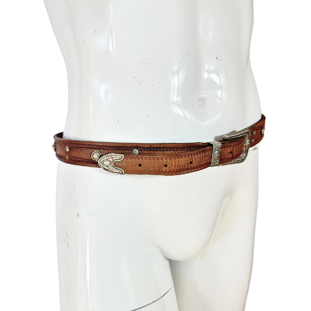 Vintage leather belt - L