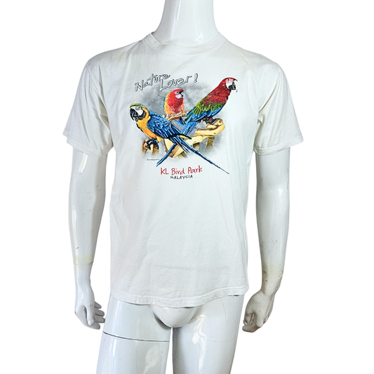 White bird print tshirt - M