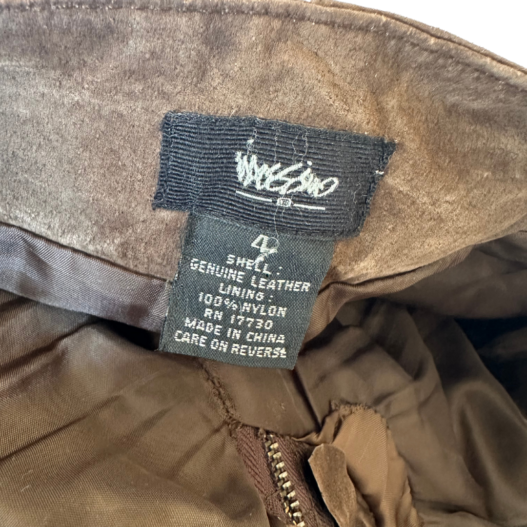 Brown Y2K suede bootleg pants - XS